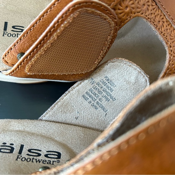 NWOB Halsa Footwear Cassandra Wedge Sandal In Dark Mango, Size 7M - Picture 11 of 12